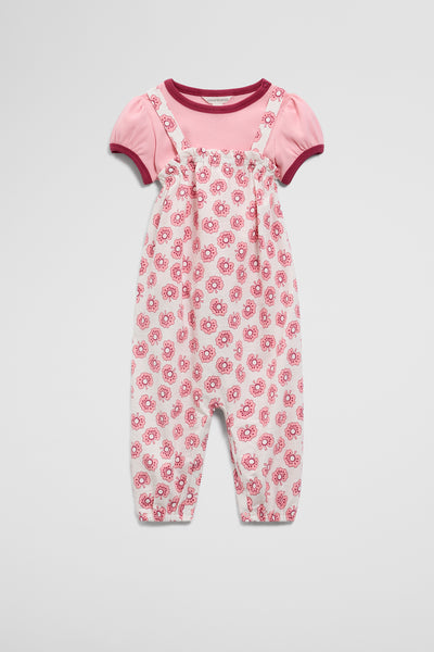 Short Sleeve Printed Overall Set