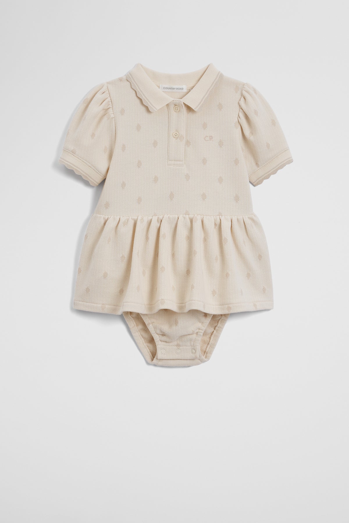 Australian Cotton Short Sleeve Jacquard Romper Dress