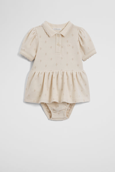 Australian Cotton Short Sleeve Jacquard Romper Dress