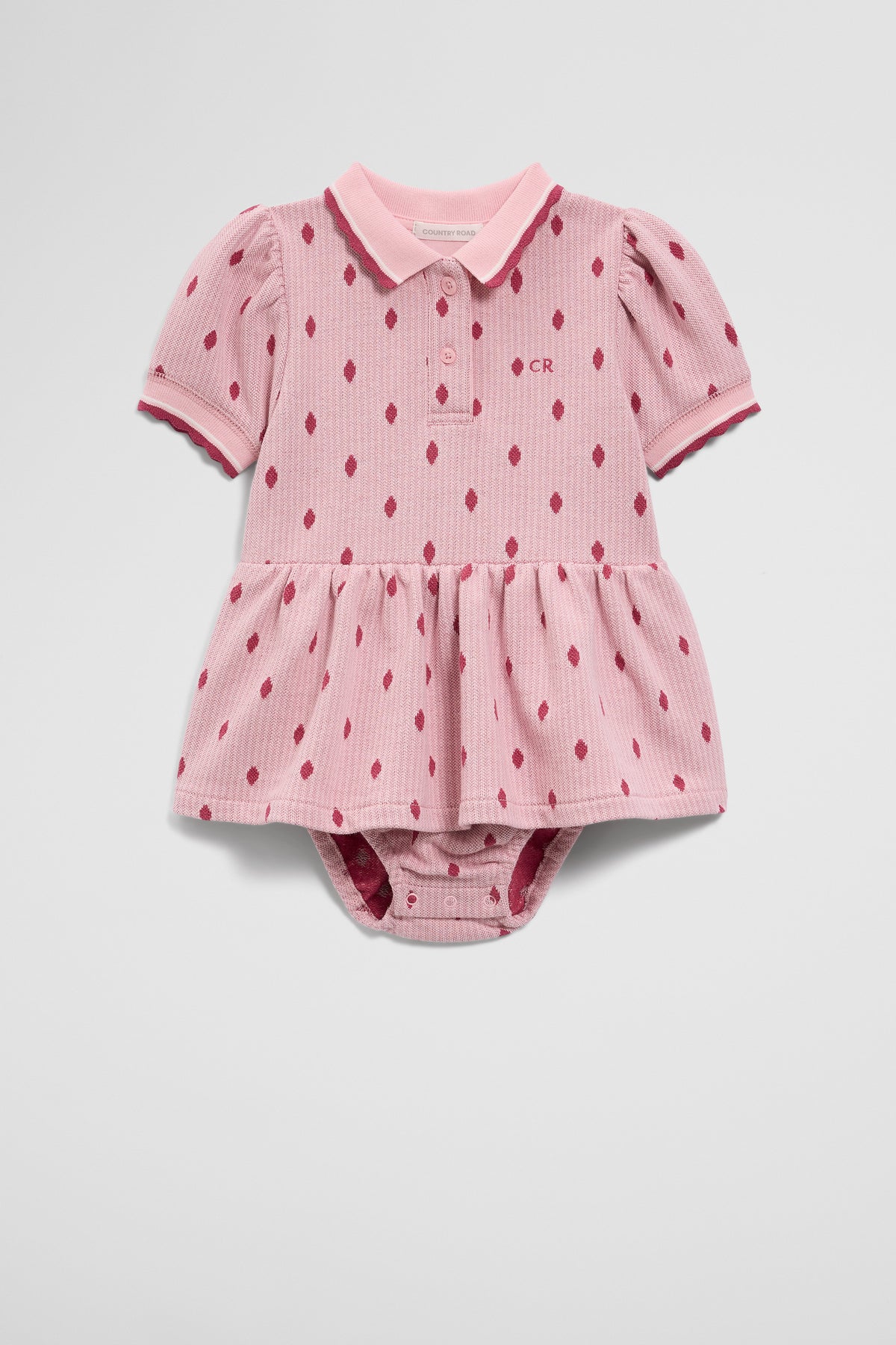 Australian Cotton Short Sleeve Jacquard Romper Dress