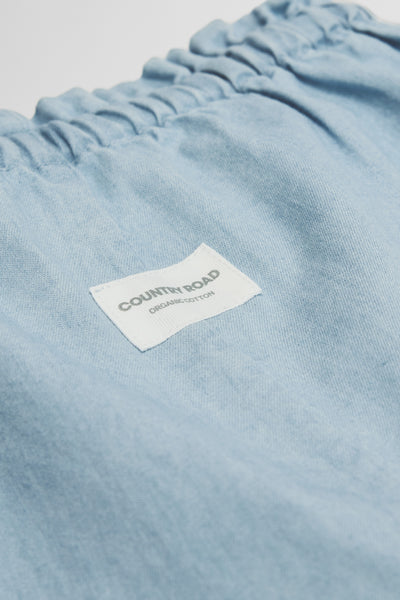 Scalloped Chambray Pant