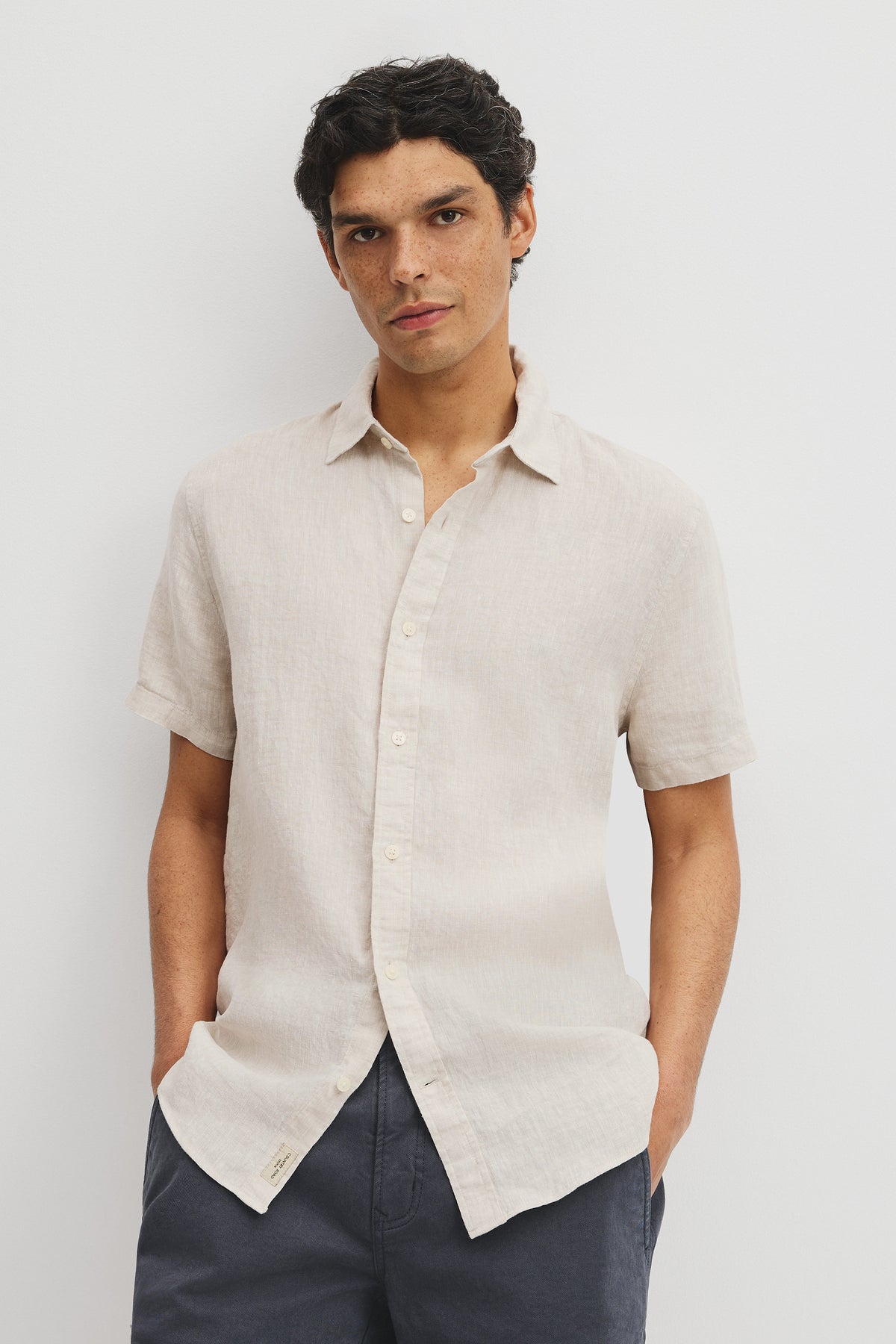 Short Sleeve Regular Fit Linen Shirt