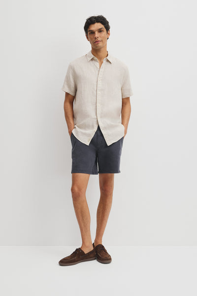 Regular Fit Short Sleeve Linen Shirt