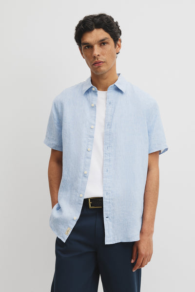 Regular Fit Short Sleeve Linen Shirt