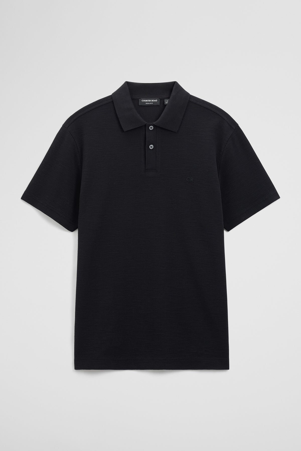 Short Sleeve Waffle Button Polo