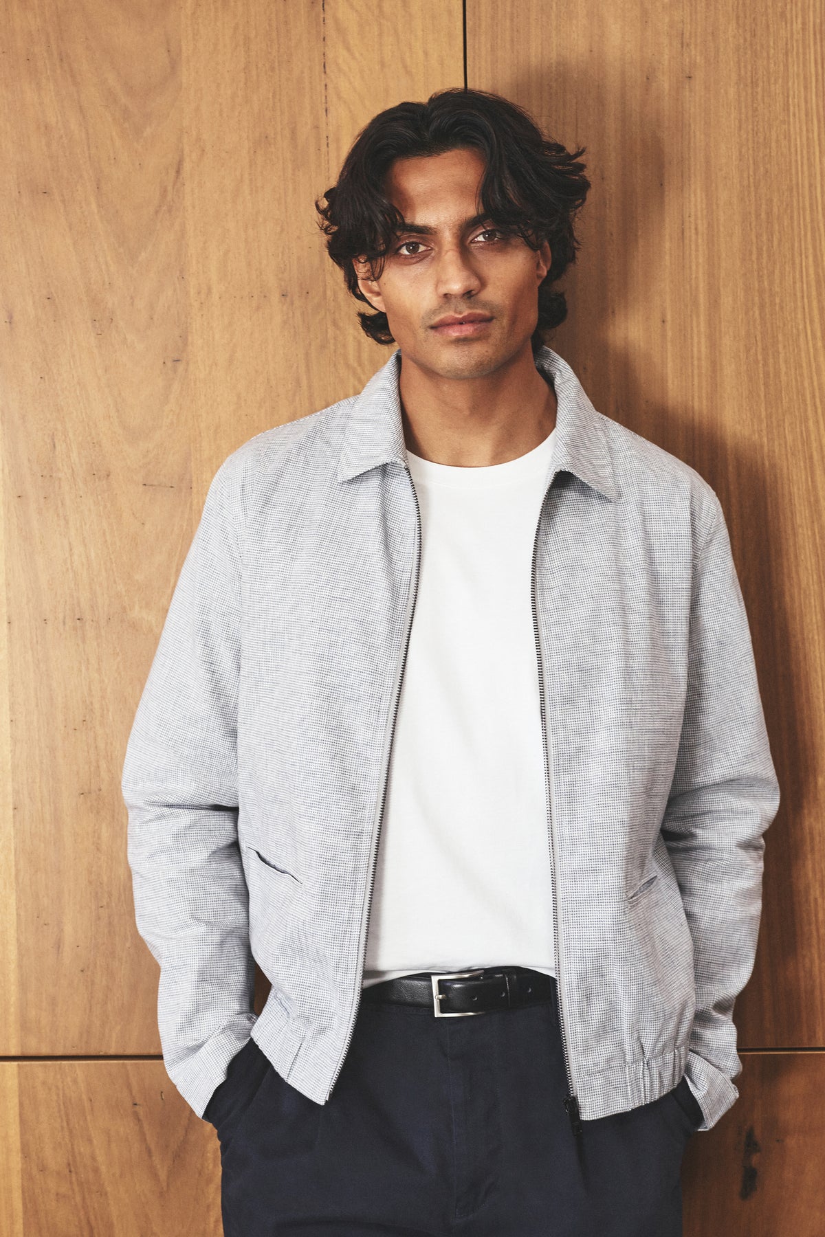 Cotton Linen Houndstooth Jacket