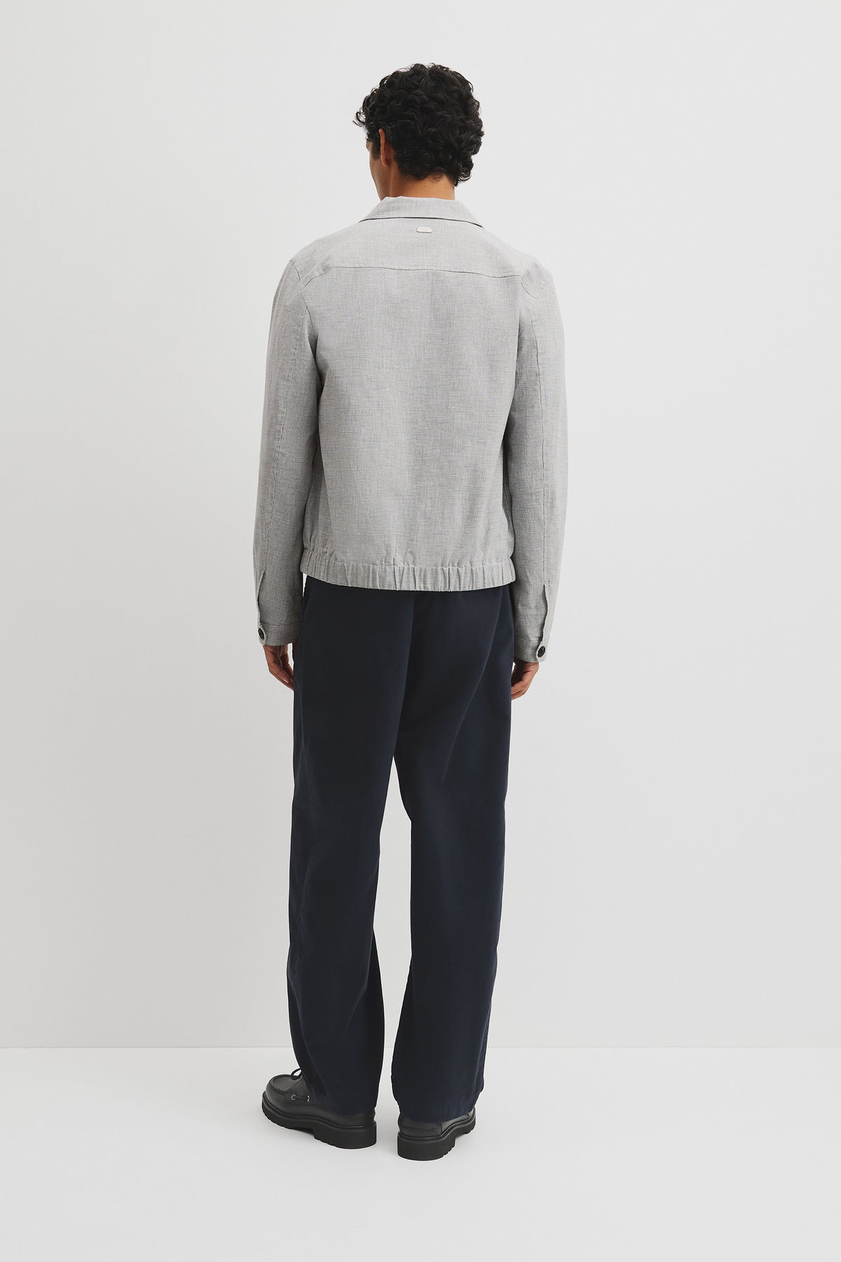 Cotton Linen Houndstooth Jacket