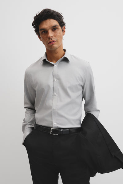 Slim Micro Houndstooth Travel Shirt