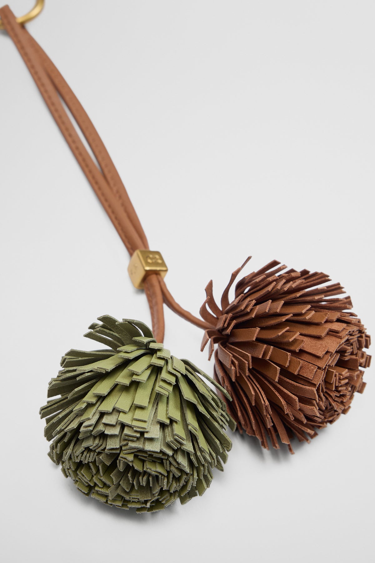 Leather Pom Pom Charm