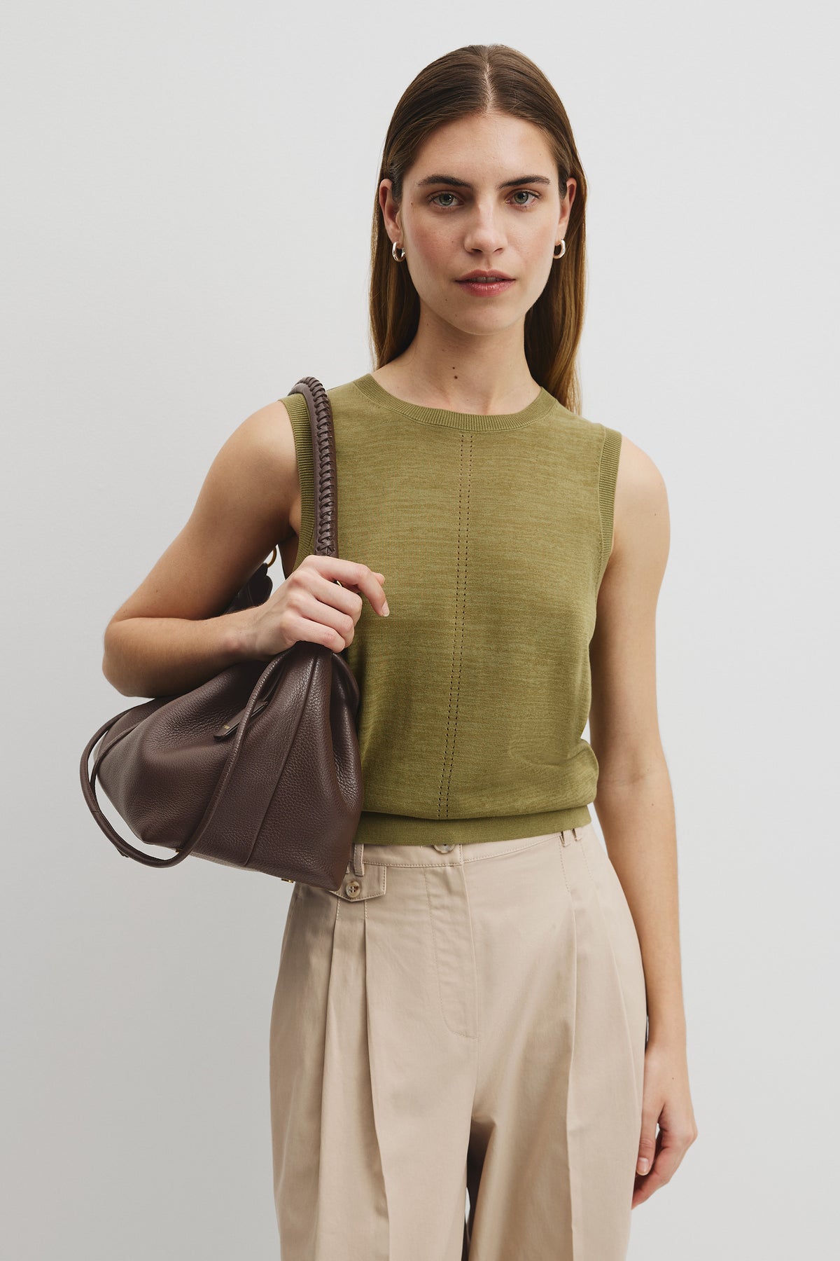 Pointelle Detail Neck Tank
