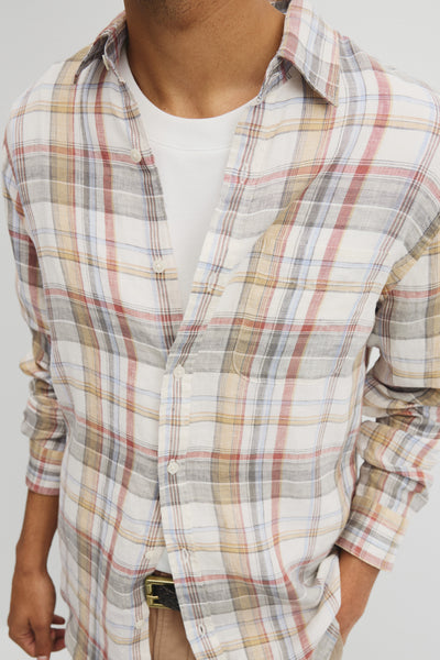 Regular Fit Linen Check Shirt