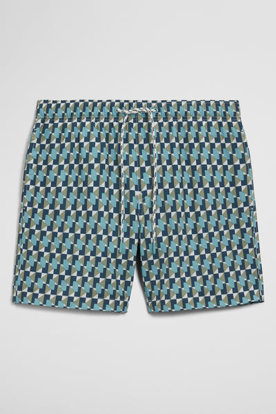 Recycled Polyester Geometric Print Swimsuit
