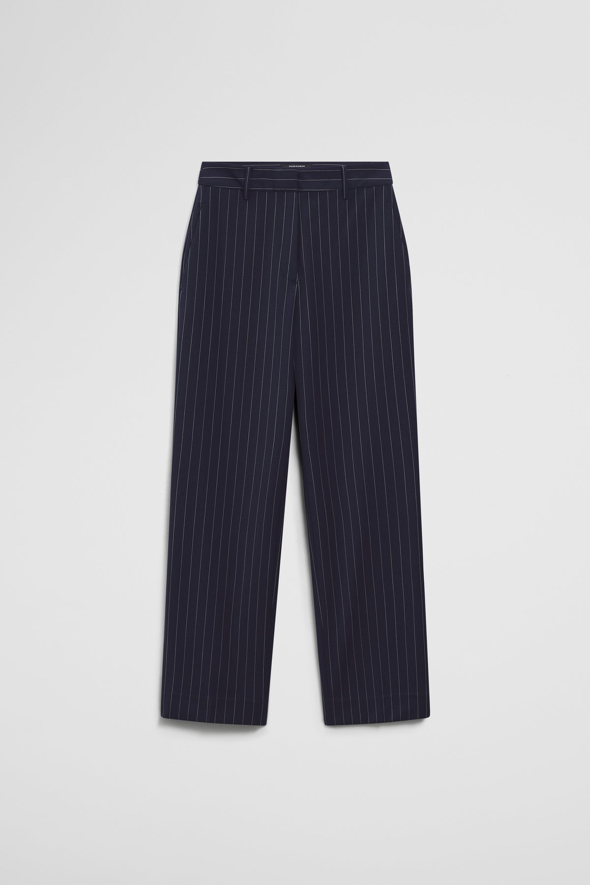 Wool Blend Tailored Straight Pinstripe Pant