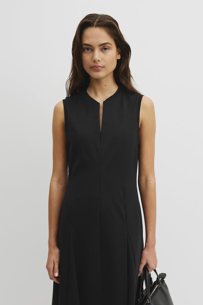 Panel Zip Neck Ponte Dress