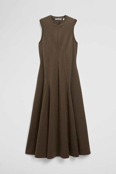 Panel Zip Neck Ponte Dress
