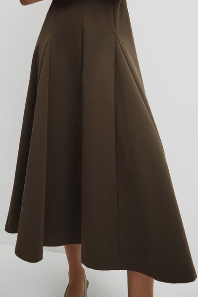 Panel Zip Neck Ponte Dress