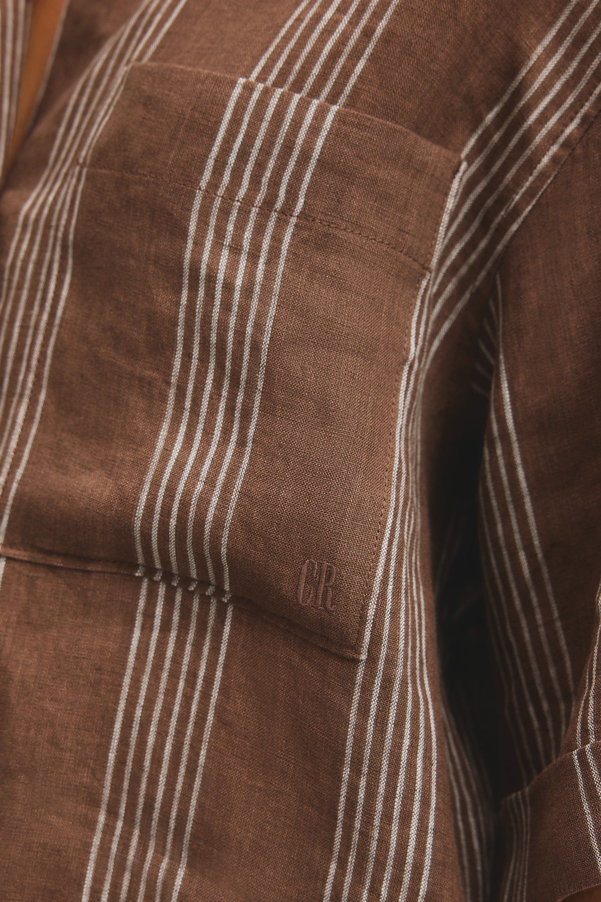Stripe Short Sleeve Linen Shirt
