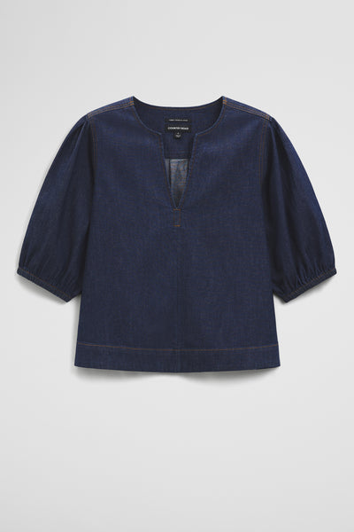 Short Sleeve Denim Blouse