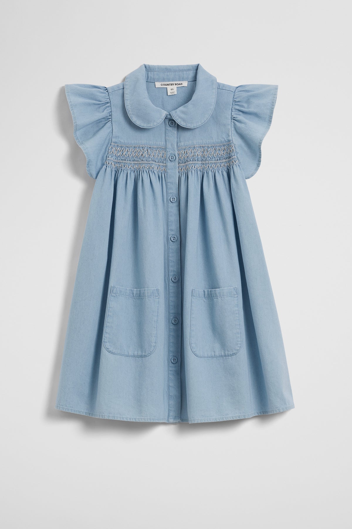 Organically Grown Cotton Short Sleeve Chambray Dress