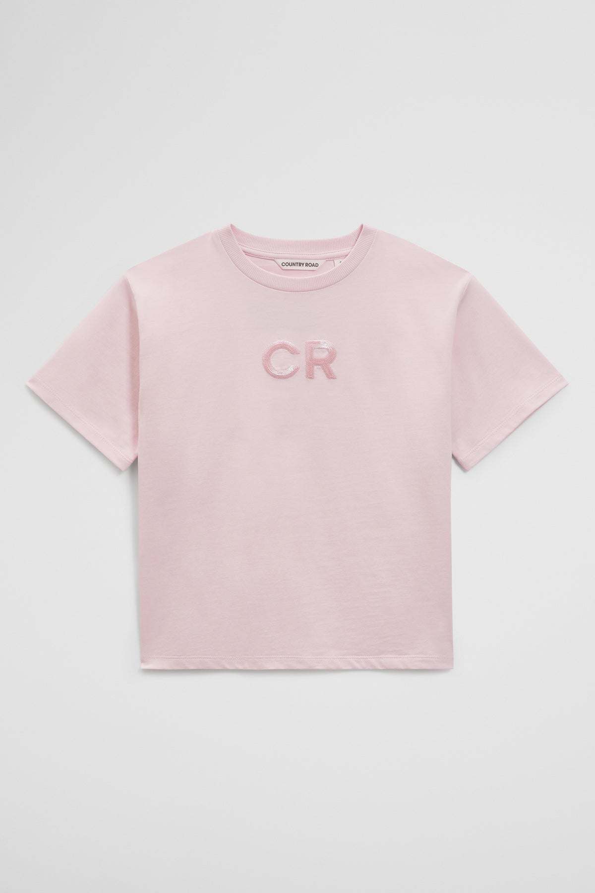 Australian Cotton Short Sleeve Sequin Logo T-Shirt