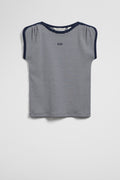 Australian Cotton Blend Short Sleeve Stripe Rib T-Shirt