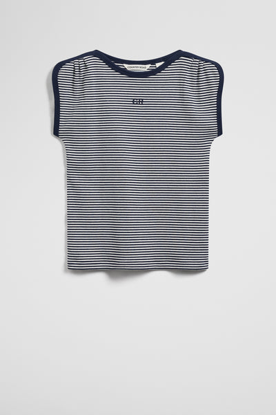 Australian Cotton Blend Short Sleeve Stripe Rib T-Shirt
