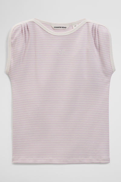 Australian Cotton Short Sleeve Stripe Rib T-Shirt