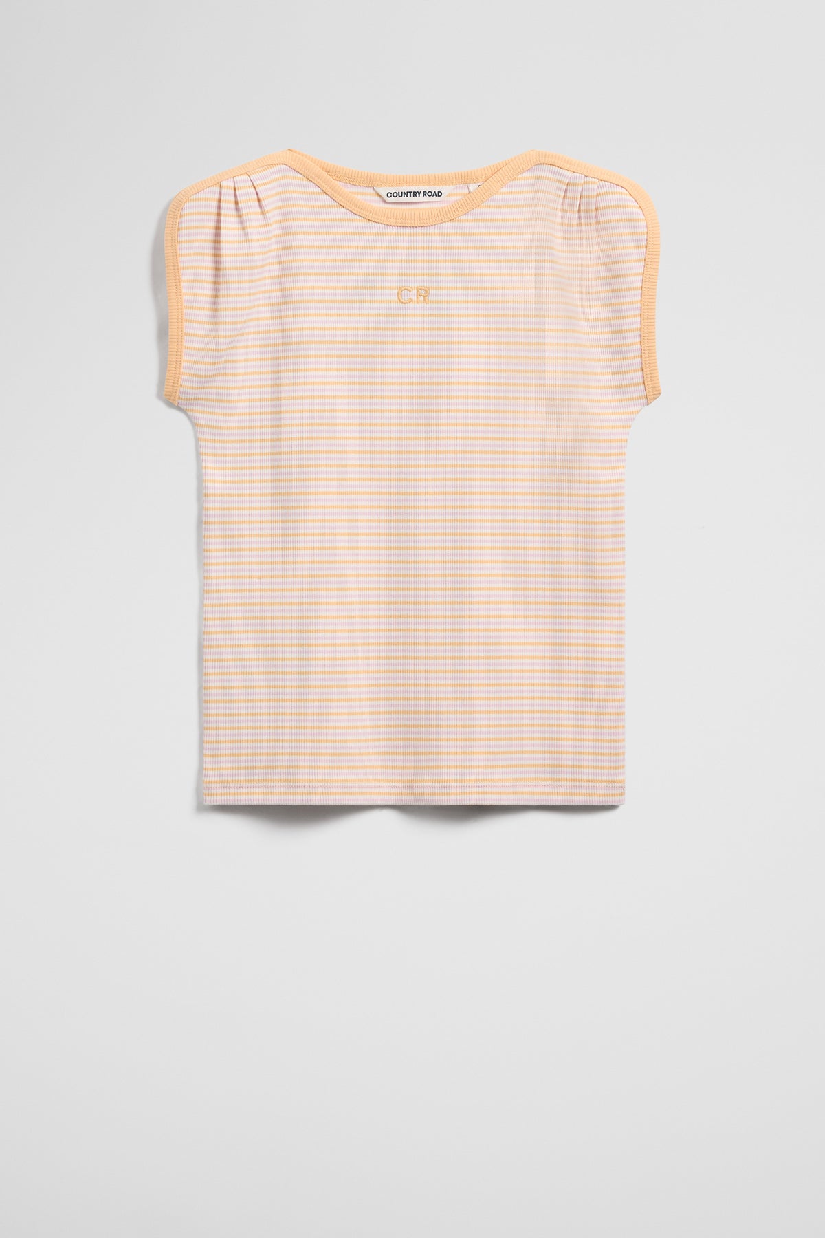 Australian Cotton Blend Short Sleeve Stripe Rib T-Shirt