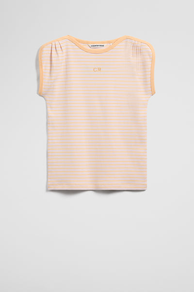 Australian Cotton Blend Short Sleeve Stripe Rib T-Shirt