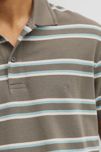 Australian Cotton Stripe Pique Polo