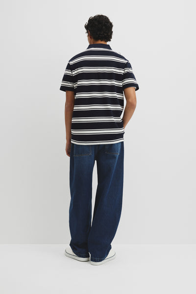 Australian Cotton Stripe Pique Polo