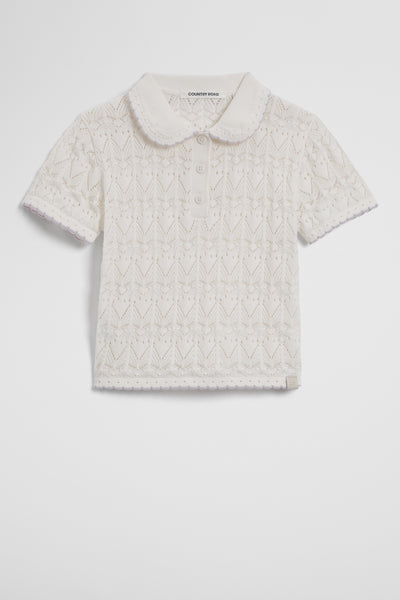 Australian Cotton Short Sleeve Collar Knit Top