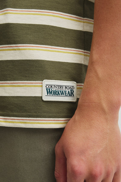 Australian Cotton Stripe Workwear T-Shirt