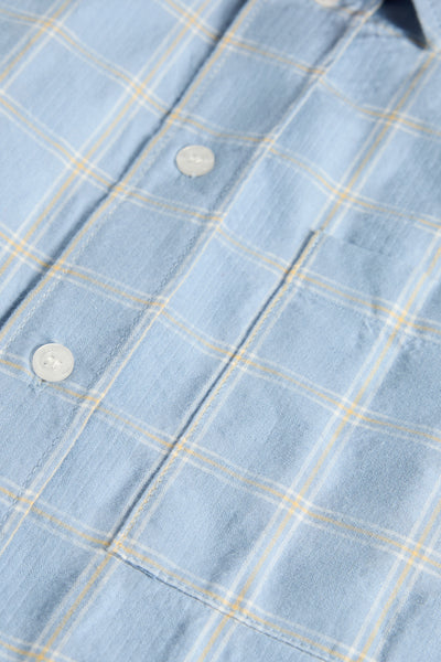 Teen Contrast Check Short Sleeve Shirt