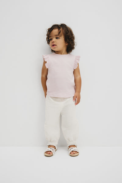 Australian Cotton Blend Short Sleeve Stripe Rib T-Shirt