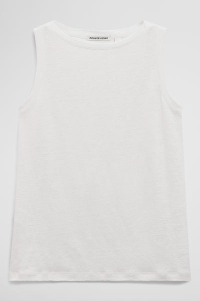 Linen Boat Neck Tank
