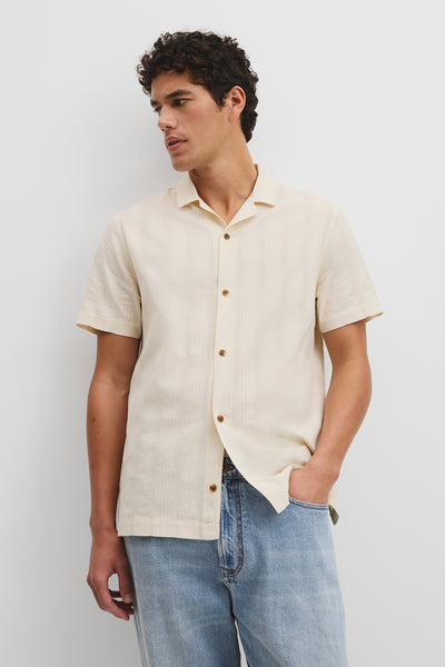 Regular Fit Short Sleeve Textured Stripe Shirt
