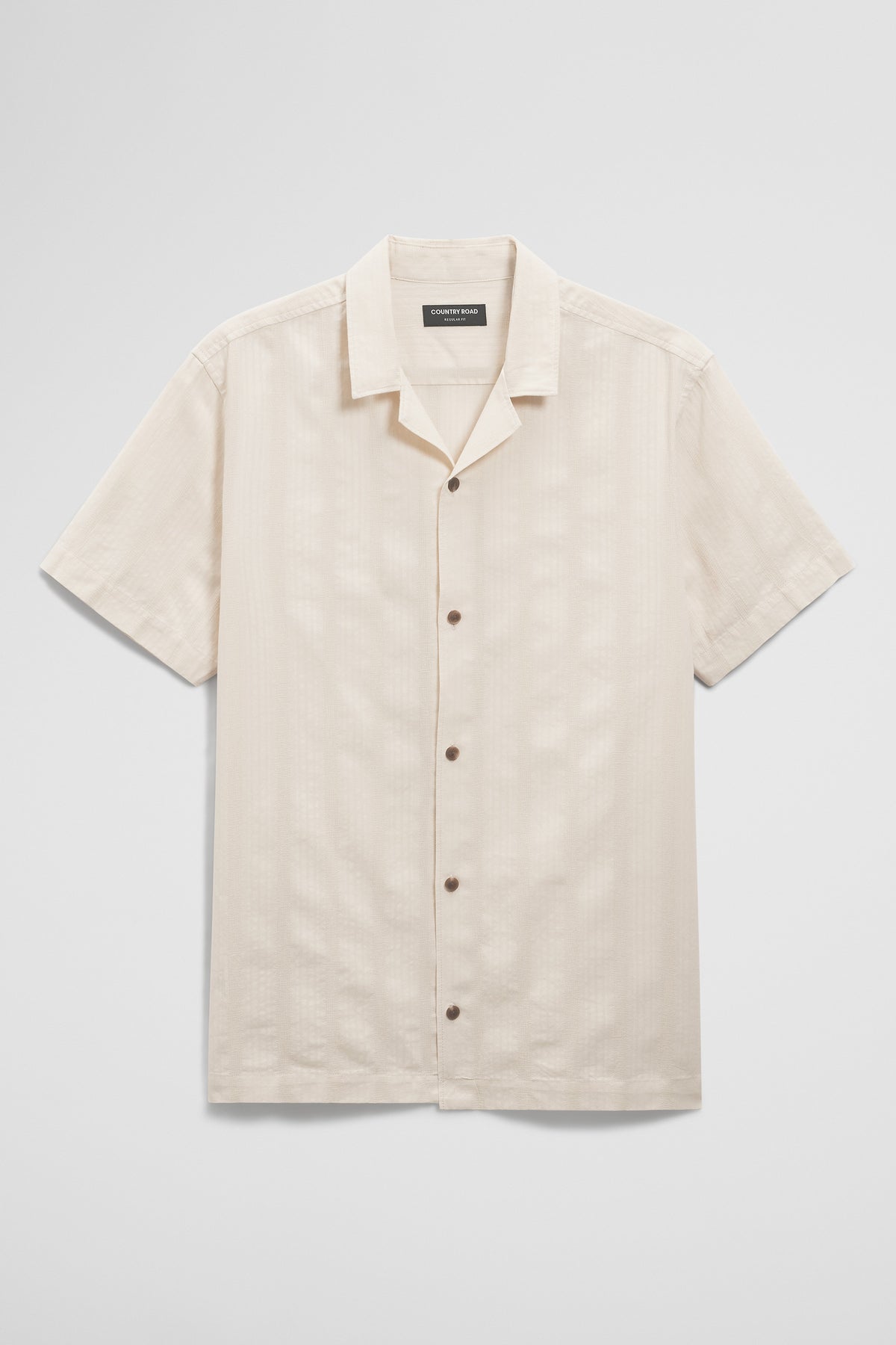 Regular Fit Short Sleeve Textured Stripe Shirt