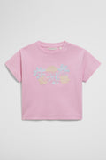 Short Sleeve Print Applique T-Shirt