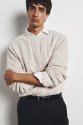 Australian Good Earth Cotton Cable Crew Neck Knit