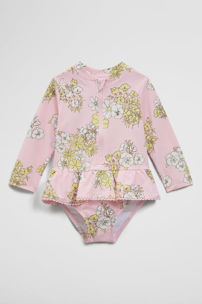Long Sleeve Frill Swimsuit