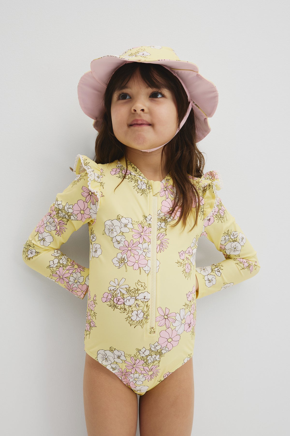 Long Sleeve Frill Swimsuit