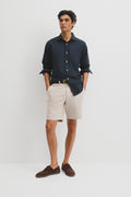 Cotton Linen Stretch Textured Short