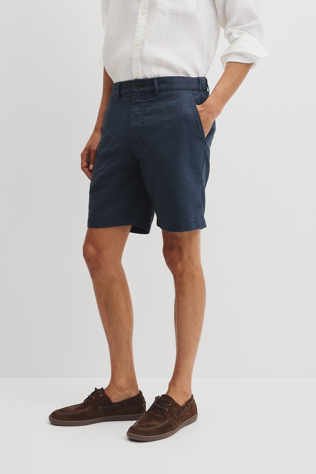 Cotton Linen Stretch Textured Short