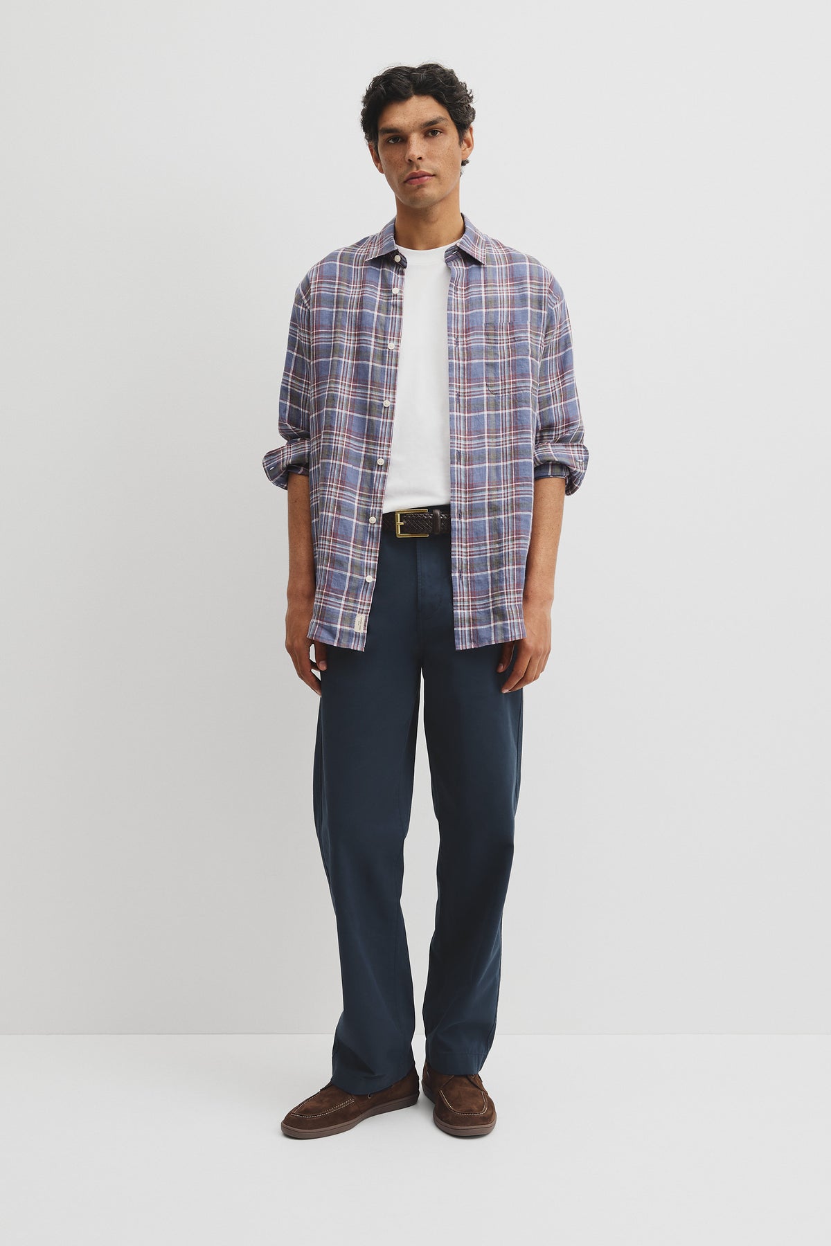 Regular Fit Linen Check Shirt