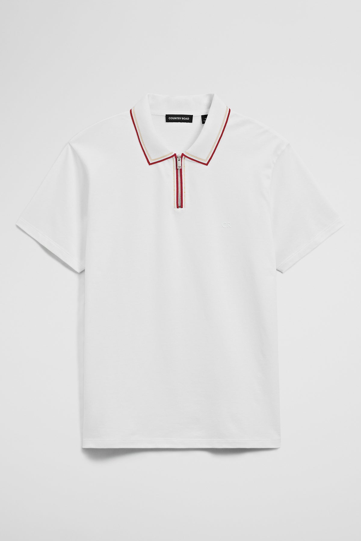 Short Sleeve Tipped Zip Polo