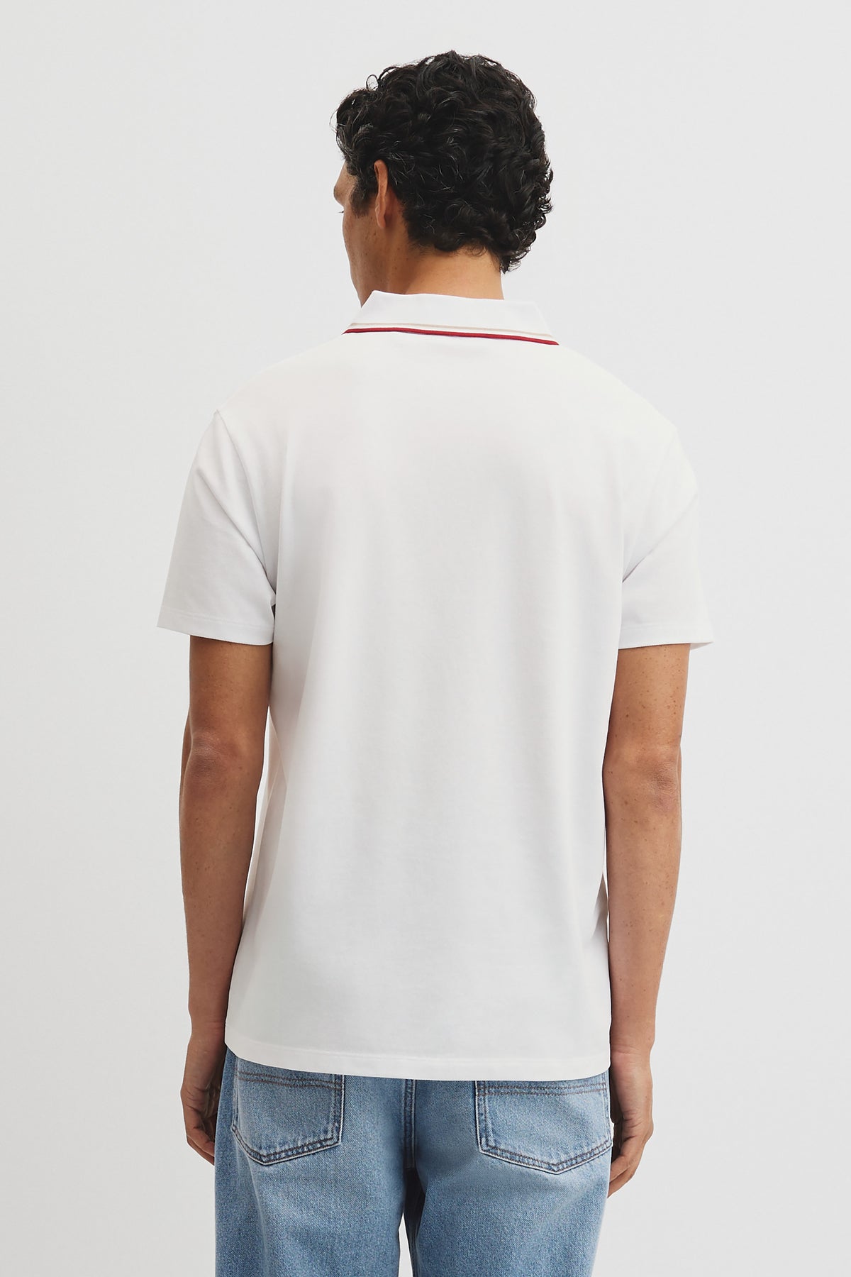 Short Sleeve Tipped Zip Polo