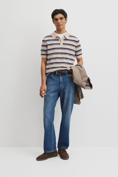 Boucle Stripe Knit Polo