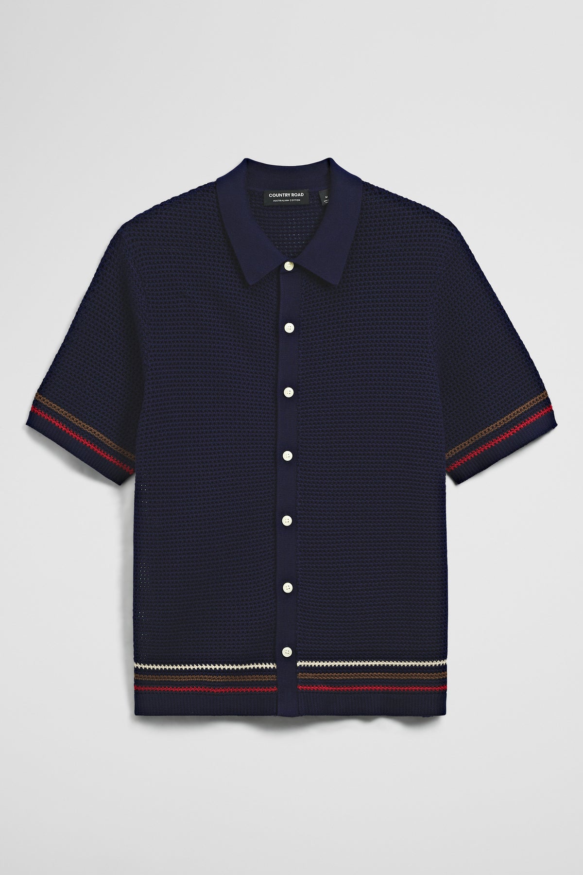 Relaxed Fit Australian Cotton Stripe Knit Shirt