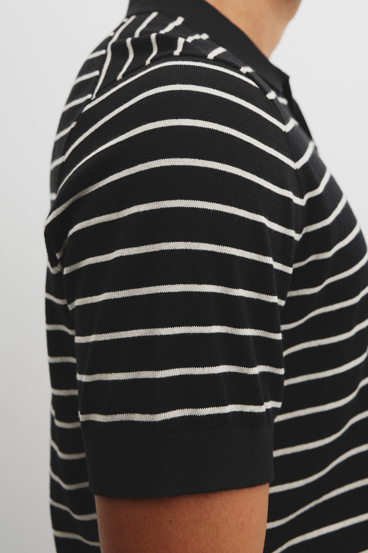 Australian Cotton Silk Stripe Knit Polo